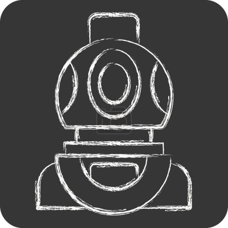 Icon Diving Helmet. related to Diving symbol. chalk Style. simple design illustration