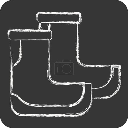 Illustration for Icon Boots. related to Diving symbol. chalk Style. simple design illustration - Royalty Free Image