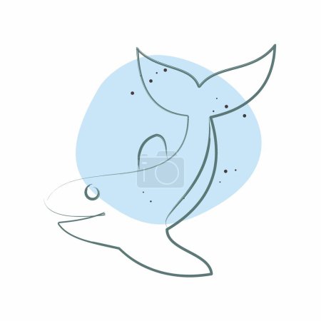 Icon Whale. related to Diving symbol. Color Spot Style. simple design illustration