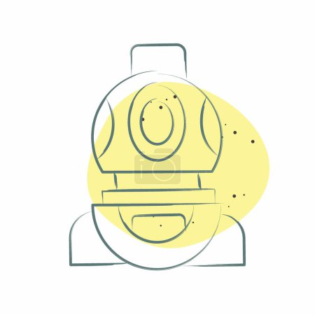 Icône Casque de plongée. lié au symbole Plongée. Style Color Spot. illustration de conception simple