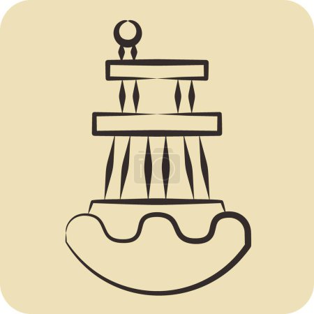 Ikone Wasserboje. verwandt mit dem Tauchsymbol. handgezeichneten Stil. einfache Design-Illustration