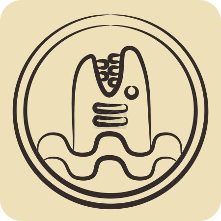 Icon Warning Diving. related to Diving symbol. hand drawn style. simple design illustration