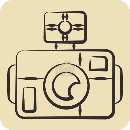 Icon Photo Camera Diving. related to Diving symbol. hand drawn style. simple design illustration
