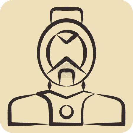Illustration for Icon Diving Mask. related to Diving symbol. hand drawn style. simple design illustration - Royalty Free Image