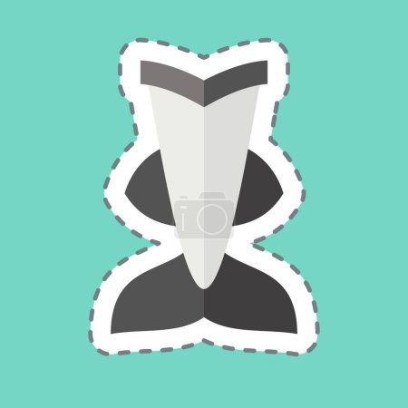 Illustration for Sticker line cut Mermaid Vail Diving. related to Diving symbol. simple design illustration - Royalty Free Image