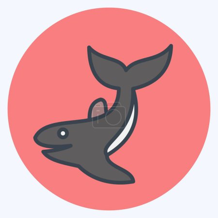 Icon Whale. related to Diving symbol. color mate style. simple design illustration
