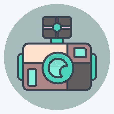 Icon Photo Camera Diving. related to Diving symbol. color mate style. simple design illustration
