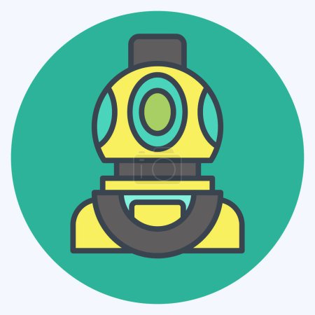 Icon Diving Helmet. related to Diving symbol. color mate style. simple design illustration