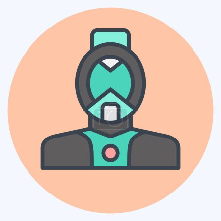 Illustration for Icon Diving Mask. related to Diving symbol. color mate style. simple design illustration - Royalty Free Image