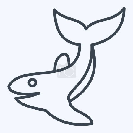 Icon Whale. related to Diving symbol. line style. simple design illustration