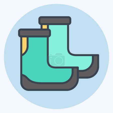 Icon Boots. related to Diving symbol. color mate style. simple design illustration