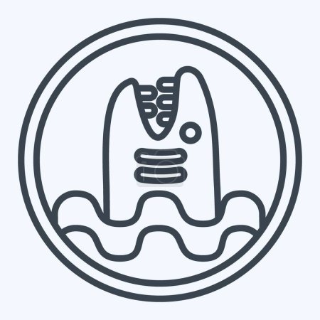 Icon Warning Diving. related to Diving symbol. line style. simple design illustration