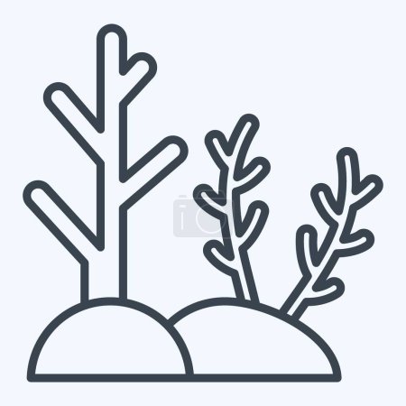 Illustration for Icon Ocean. related to Diving symbol. line style. simple design illustration - Royalty Free Image