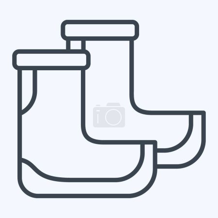 Icono Botas. relacionado con el símbolo de buceo. estilo de línea. ilustración de diseño simple
