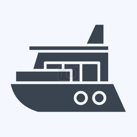 Illustration for Icon Yacht. related to Diving symbol. glyph style. simple design illustration - Royalty Free Image