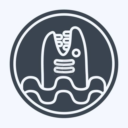 Illustration for Icon Warning Diving. related to Diving symbol. glyph style. simple design illustration - Royalty Free Image