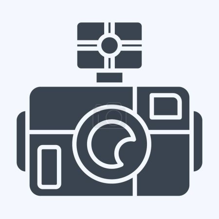 Icon Photo Camera Diving. related to Diving symbol. glyph style. simple design illustration