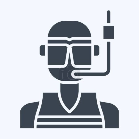 Illustration for Icon Diving Glasses. related to Diving symbol. glyph style. simple design illustration - Royalty Free Image