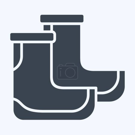 Icono Botas. relacionado con el símbolo de buceo. estilo glifo. ilustración de diseño simple