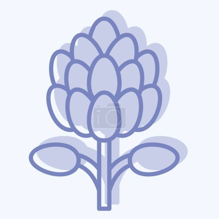Icono Rey Protea. relacionado con el símbolo de Sudáfrica. estilo de dos tonos. ilustración de diseño simple