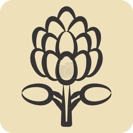 Icon King Protea. related to South Africa symbol. hand drawn style. simple design illustration