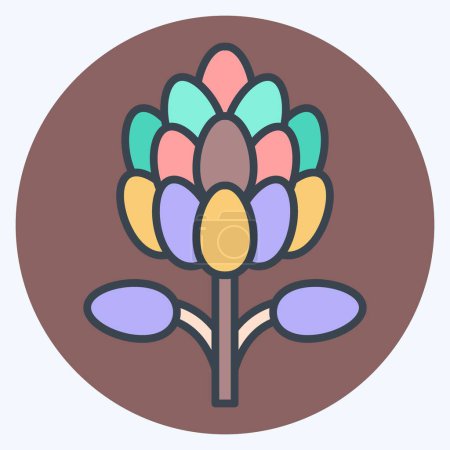 Icono Rey Protea. relacionado con el símbolo de Sudáfrica. estilo mate de color. ilustración de diseño simple