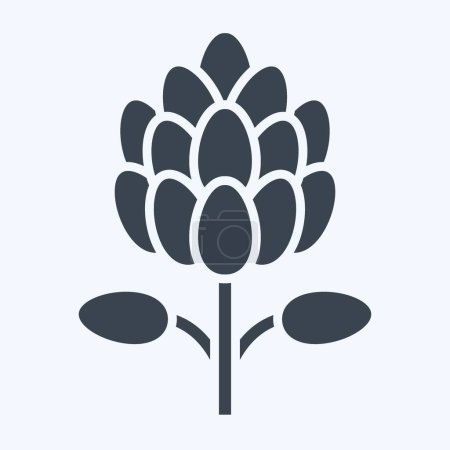 Ikonenkönig Protea. mit Südafrika-Symbol verwandt. Glyphen-Stil. einfache Design-Illustration