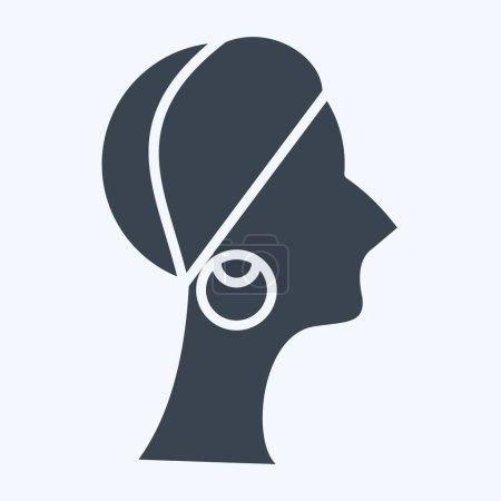 Icon African Woman. related to South Africa symbol. glyph style. simple design illustration
