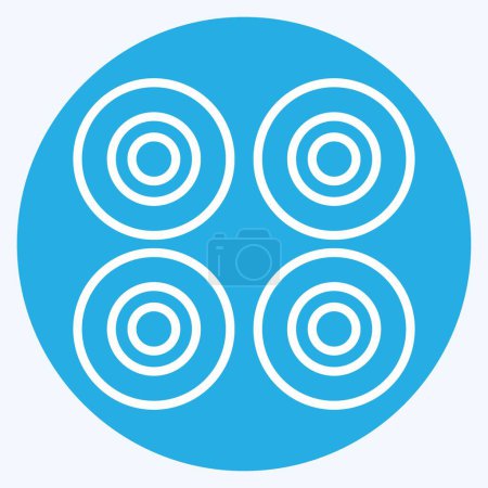 Ilustración de Icono Ruedas. relacionado con el símbolo del patinaje. ojos azules estilo. ilustración de diseño simple - Imagen libre de derechos