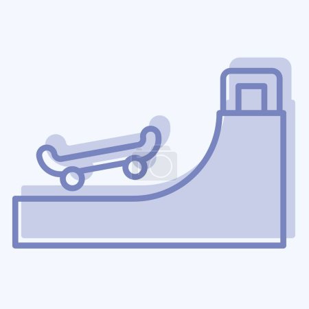 Rampa de iconos 2. relacionada con el símbolo de patinaje. estilo de dos tonos. ilustración de diseño simple