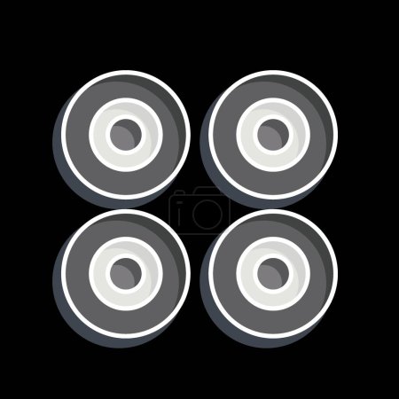 Icon Wheels. related to Skating symbol. glossy style. simple design illustration