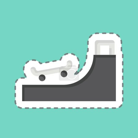 Sticker line cut Ramp 2. related to Skating symbol. simple design illustration