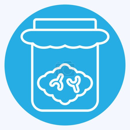 Ilustración de Icon Brain Jar. relacionado con el símbolo de Halloween. ojos azules estilo. ilustración de diseño simple - Imagen libre de derechos