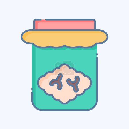 Ilustración de Icon Brain Jar. relacionado con el símbolo de Halloween. estilo garabato. ilustración de diseño simple - Imagen libre de derechos