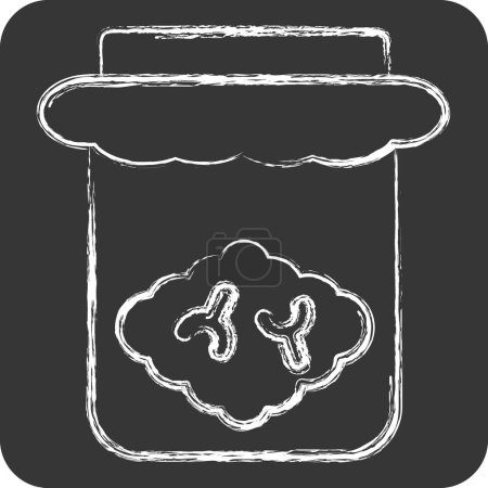 Ilustración de Icon Brain Jar. relacionado con el símbolo de Halloween. Estilo tiza. ilustración de diseño simple - Imagen libre de derechos