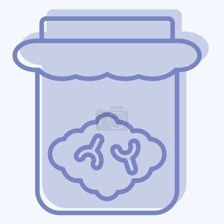 Ilustración de Icon Brain Jar. relacionado con el símbolo de Halloween. estilo de dos tonos. ilustración de diseño simple - Imagen libre de derechos