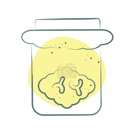 Ilustración de Icon Brain Jar. relacionado con el símbolo de Halloween. Color Spot Style. ilustración de diseño simple - Imagen libre de derechos