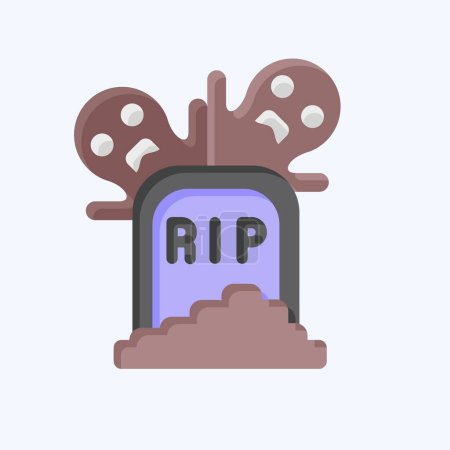 Icon Tomb. related to Halloween symbol. flat style. simple design illustration