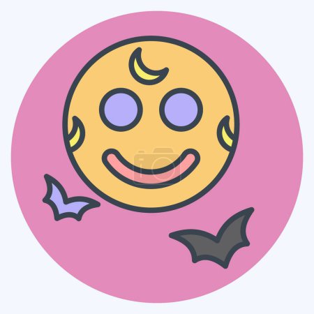 Ikone Vollmond. verwandt mit dem Symbol für Halloween. Farbe Mate-Stil. einfache Design-Illustration