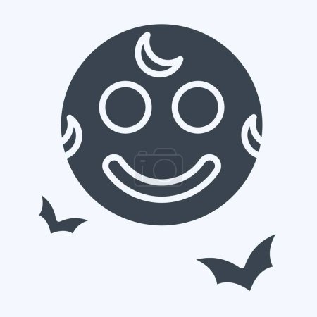 Icon Full Moon. related to Halloween symbol. glyph style. simple design illustration