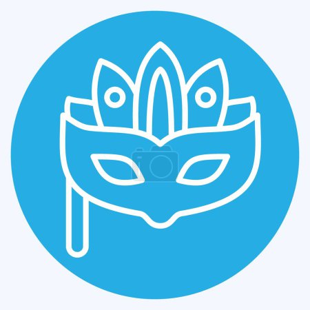 Masque de carnaval d'icône. lié au symbole Parade. style yeux bleus. illustration de conception simple