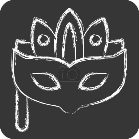 Masque de carnaval d'icône. lié au symbole Parade. style craie. illustration de conception simple
