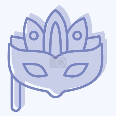 Masque de carnaval d'icône. lié au symbole Parade. style à deux tons. illustration de conception simple