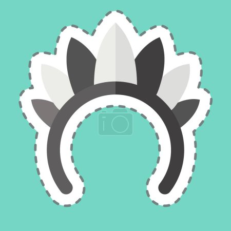 Sticker line cut Hairband. related to Parade symbol. simple design illustration