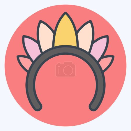 Icon Hairband. relacionado con el símbolo del desfile. estilo mate de color. ilustración de diseño simple