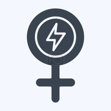 Icon Girl Power. related to Woman Day symbol. glyph style. simple design illustration