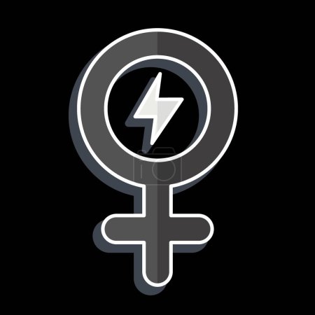 Icon Girl Power. related to Woman Day symbol. glossy style. simple design illustration