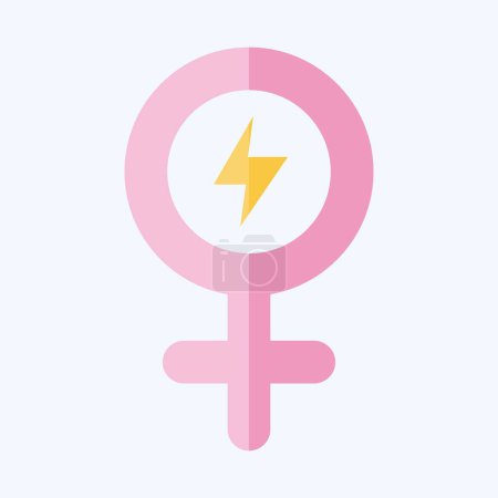 Icon Girl Power. related to Woman Day symbol. flat style. simple design illustration