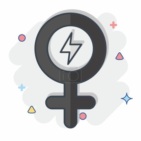 Icon Girl Power. related to Woman Day symbol. comic style. simple design illustration