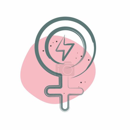 Icon Girl Power. related to Woman Day symbol. Color Spot Style. simple design illustration